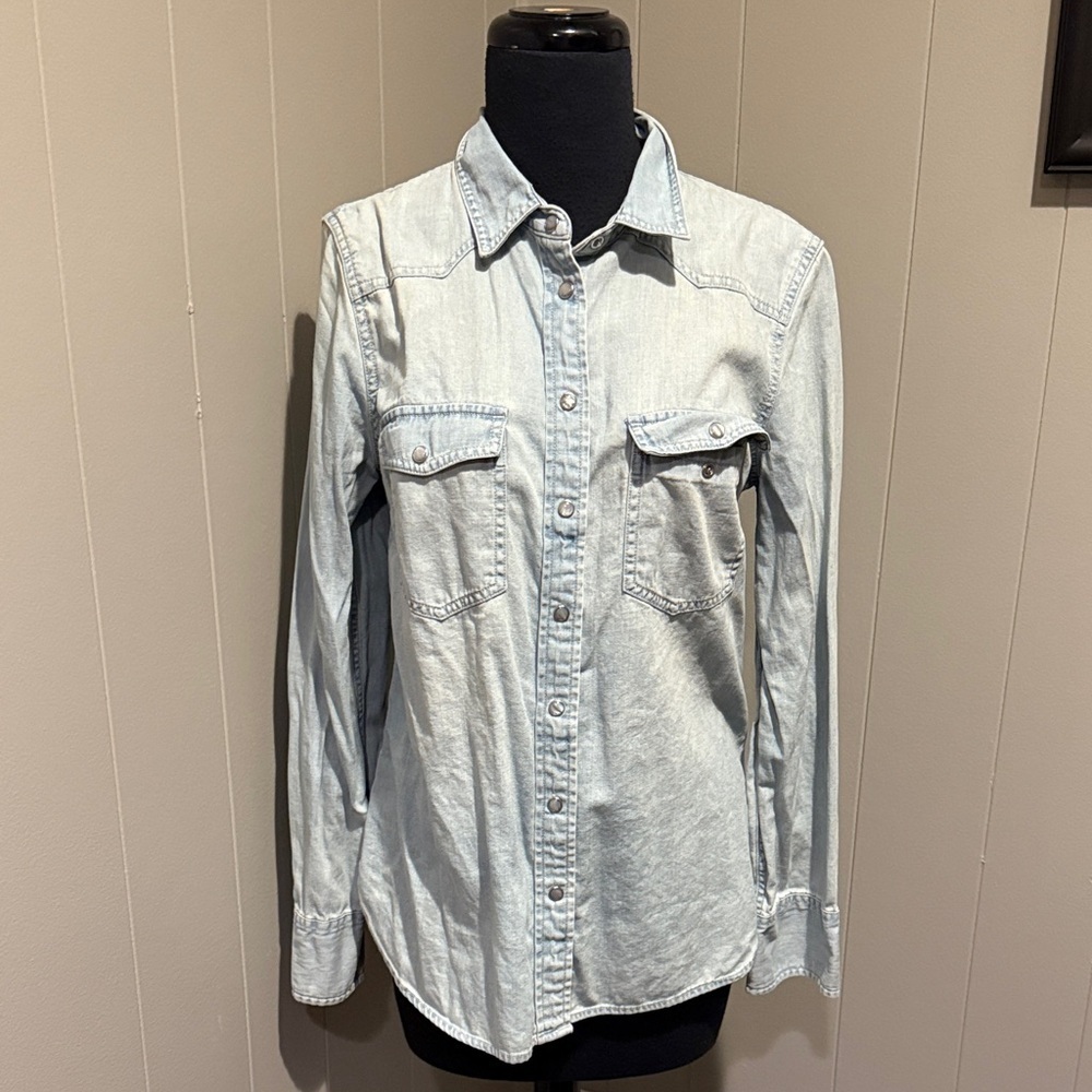 J. Crew Light Blue Denim Button-Down Shirt